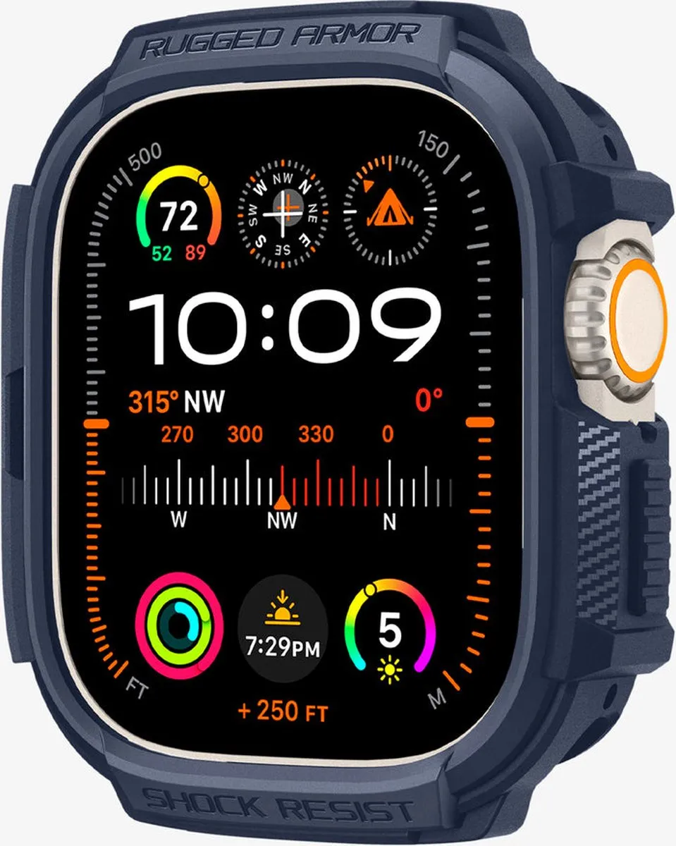 Spigen Rugged Armor Hoesje Apple Watch Ultra 49mm - Blauw