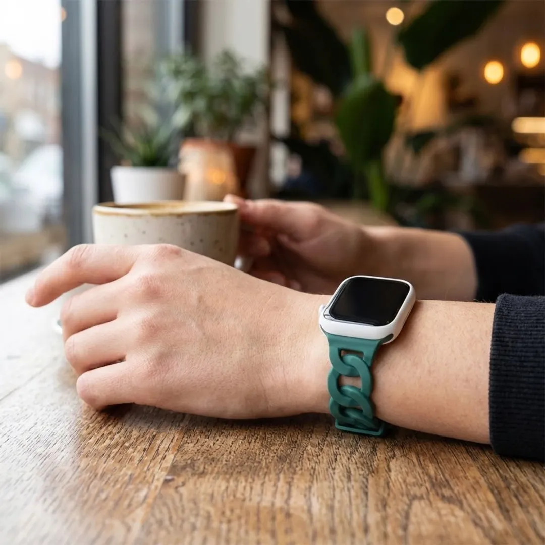 NUVEX Donkergroen Horlogebandje Apple Watch 38-41mm - One Size