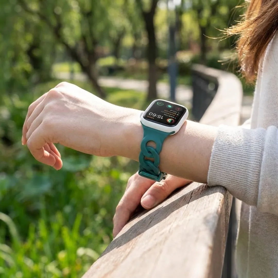 NUVEX Donkergroen Horlogebandje Apple Watch 38-41mm - One Size