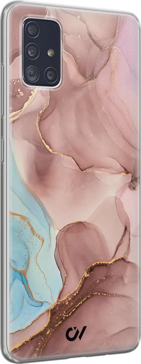 Casevibes Samsung Galaxy A51 Hoesje - Roze - Marble Clouds