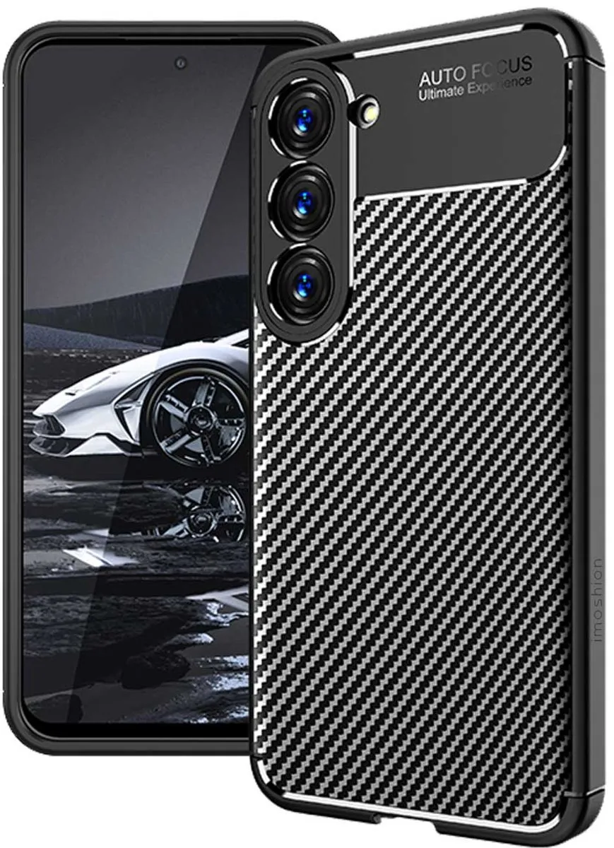 imoshiion Hoesje Samsung Galaxy S23 Plus Carbon - Zwart