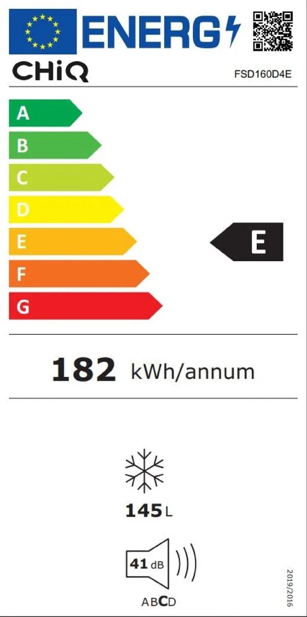 CHiQ FSD160D4E Vrijstaande Vriezer 145L - 5 Vriesladen - Zwart