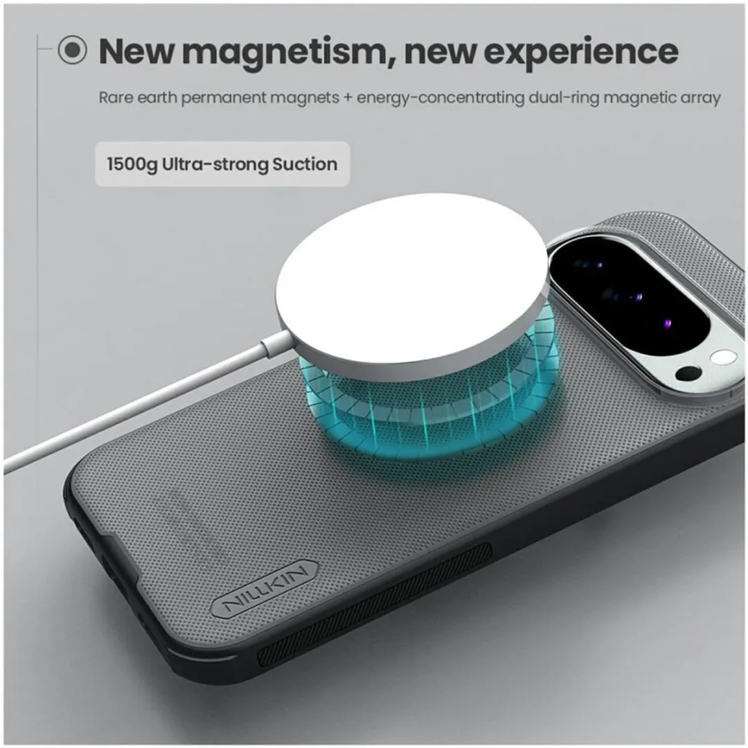 Nillkin Frosted Shield Hoesje Pixel 10/10 Pro - MagSafe/Qi2 - Transparant Zwart
