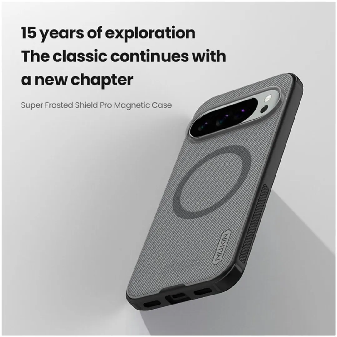 Nillkin Frosted Shield Hoesje Pixel 10/10 Pro - MagSafe/Qi2 - Transparant Zwart