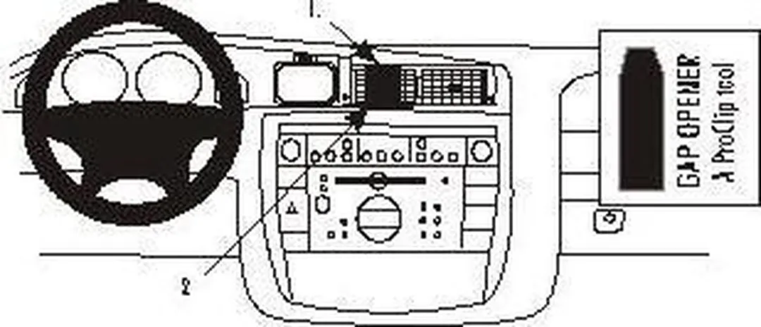 Brodit ProClip 852755 Opel Omega 2000-2005 - Center Mount - Zwart - afbeelding 2 van 2