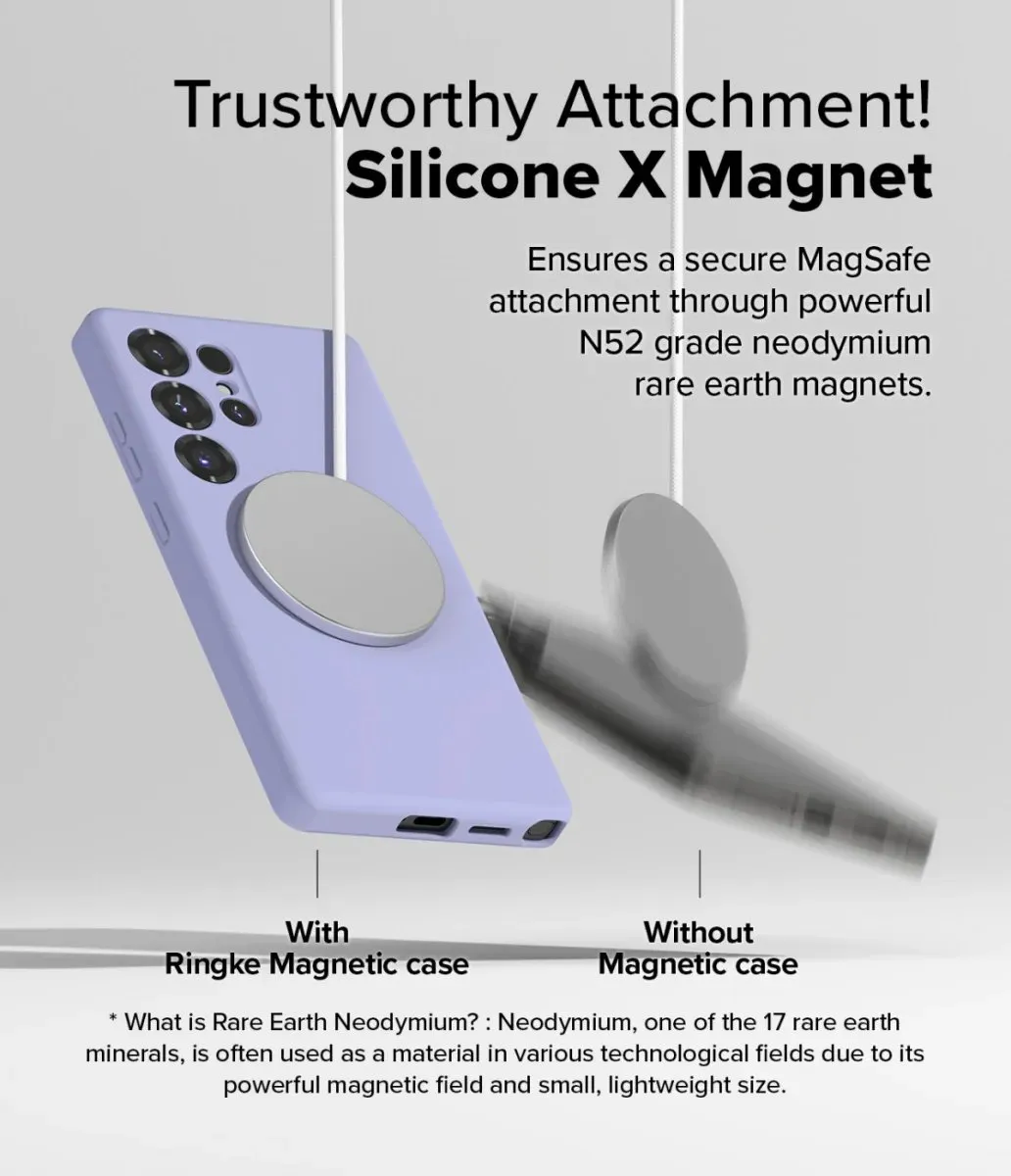 Ringke Silicone MagSafe Hoesje Samsung Galaxy S25 Ultra - Paars