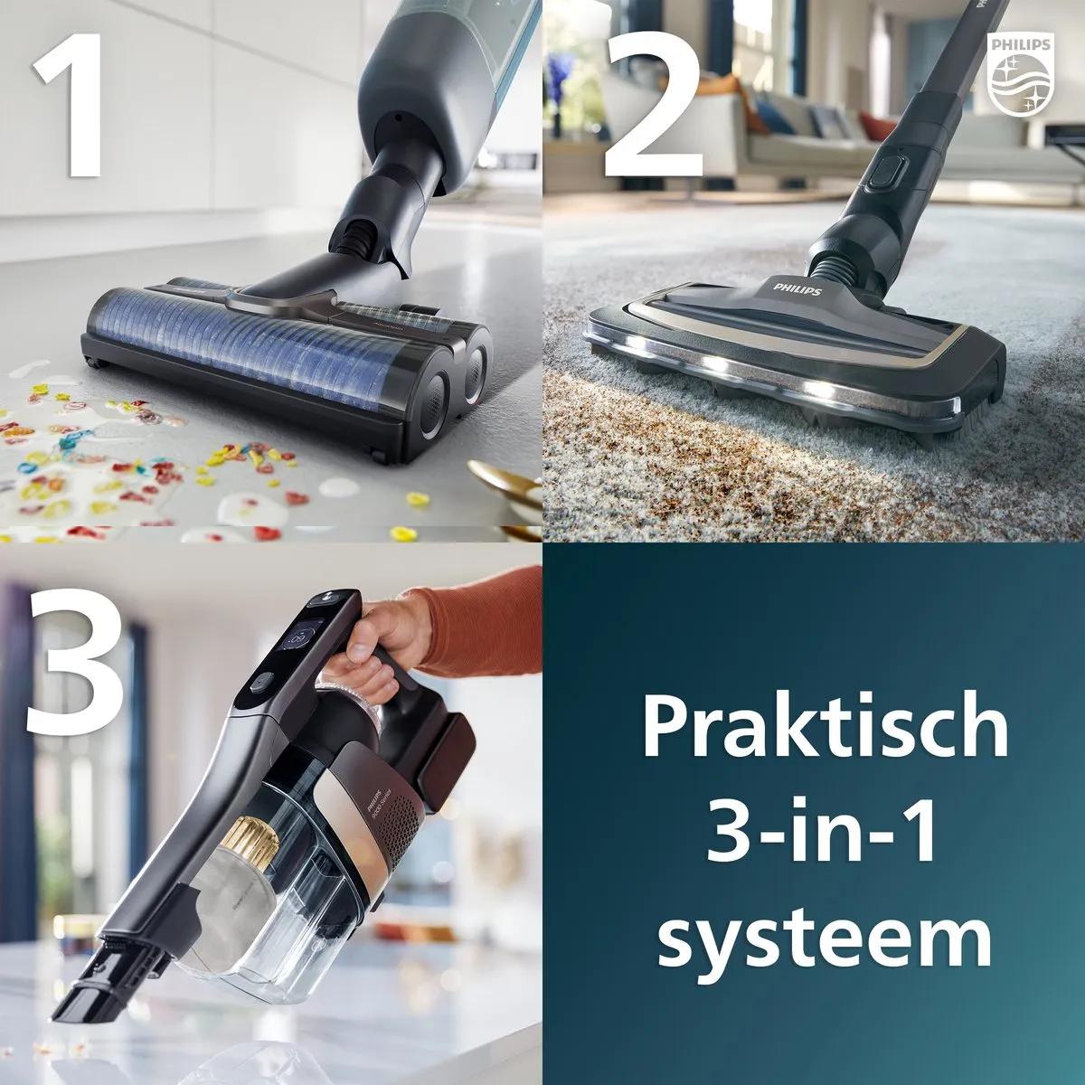 Philips Steelstofzuiger XW9383/01 Aqua Trio - Draadloos - Zwart - afbeelding 3 van 6