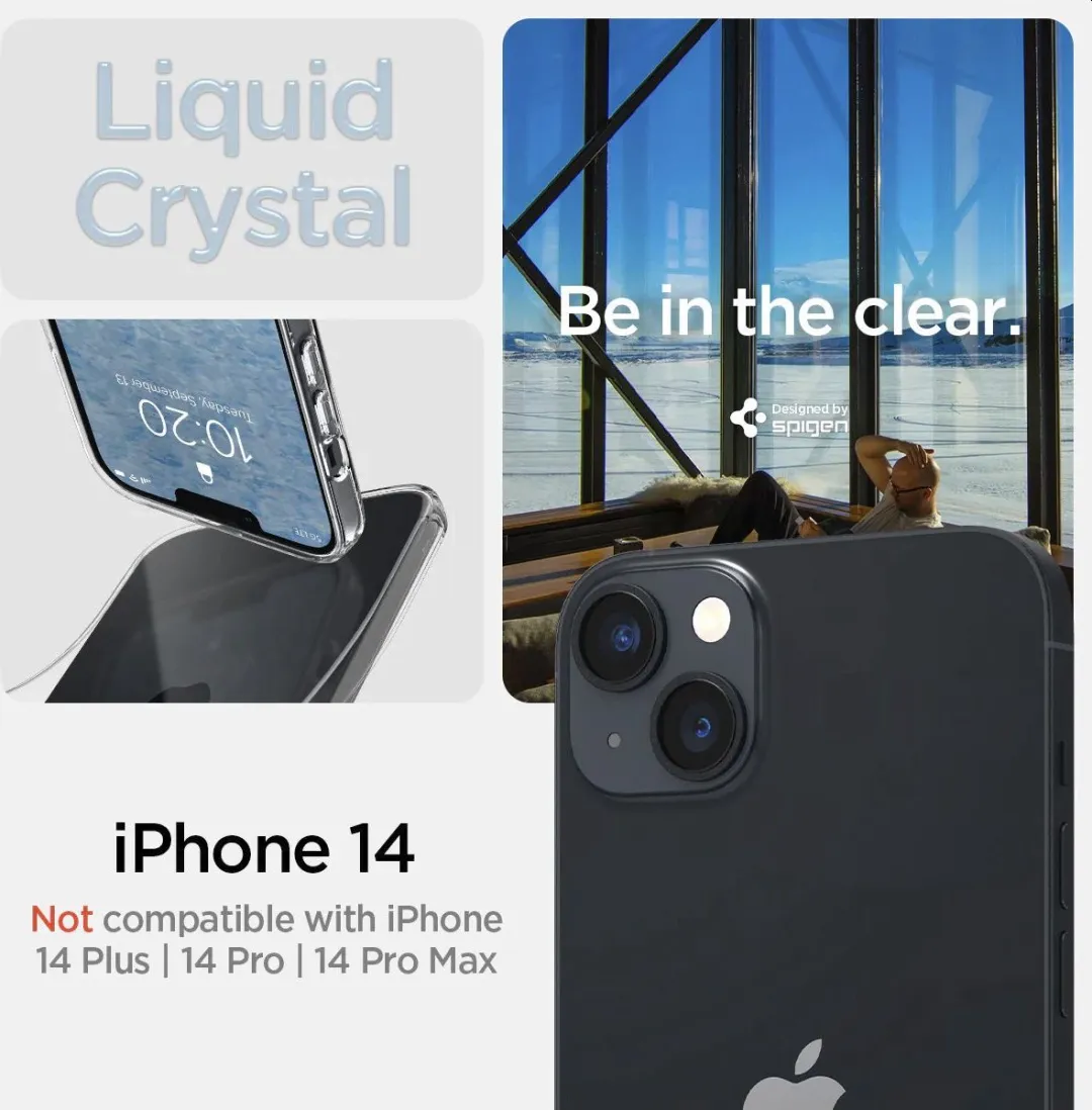 Spigen Liquid Crystal Backcover iPhone 14 - Transparant - afbeelding 6 van 6