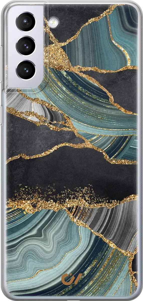 Casevibes Hoesje Samsung Galaxy S21 Marble Jade Stone