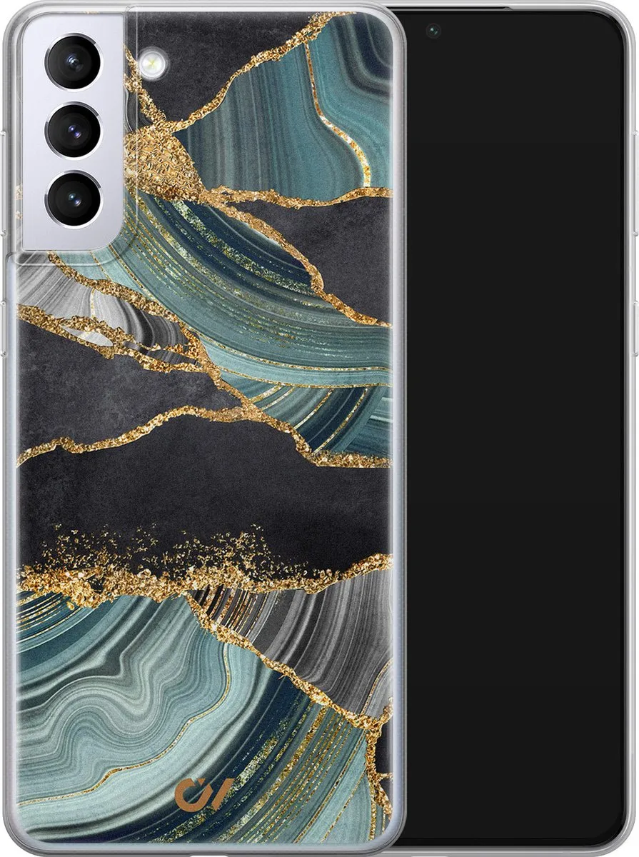 Casevibes Hoesje Samsung Galaxy S21 Marble Jade Stone - Multi