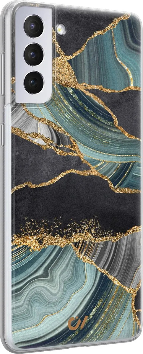Casevibes Hoesje Samsung Galaxy S21 Marble Jade Stone - Multi