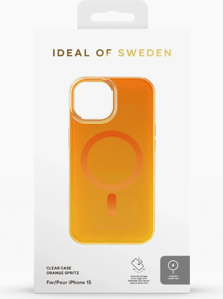 iDeal of Sweden Clear Case Mid MagSafe iPhone 15 - Orange Spritz - afbeelding 6 van 6