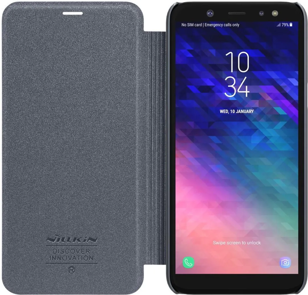 Nillkin Sparkle Series Samsung Galaxy A6 2018 Hoesje - Zwart - afbeelding 2 van 6