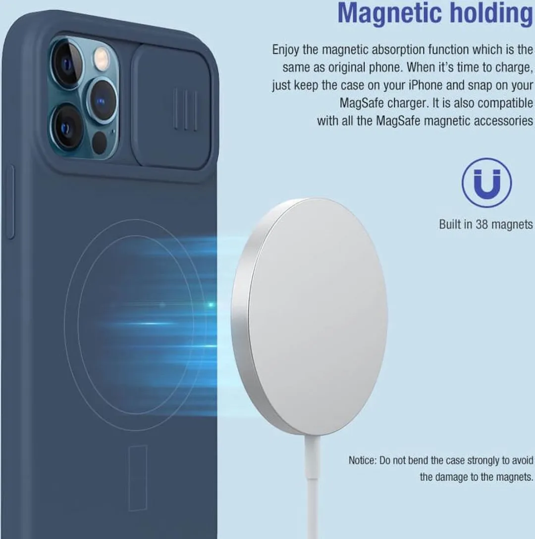 Nillkin iPhone 12/12 Pro Siliconen Hoesje - MagSafe - Zwart