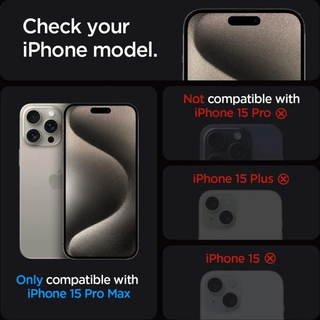 Spigen Crystal Flex Hoesje iPhone 15 Pro Max - TPU - Transparant/Zwart