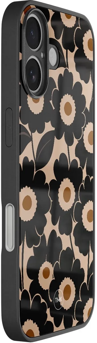 Casevibes iPhone 16 Hoesje Bloom Luxe - Zwart