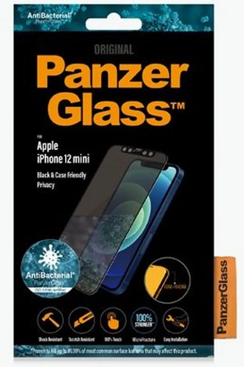 PanzerGlass PZ-P2710 Screenprotector iPhone 12 Mini - Zwart