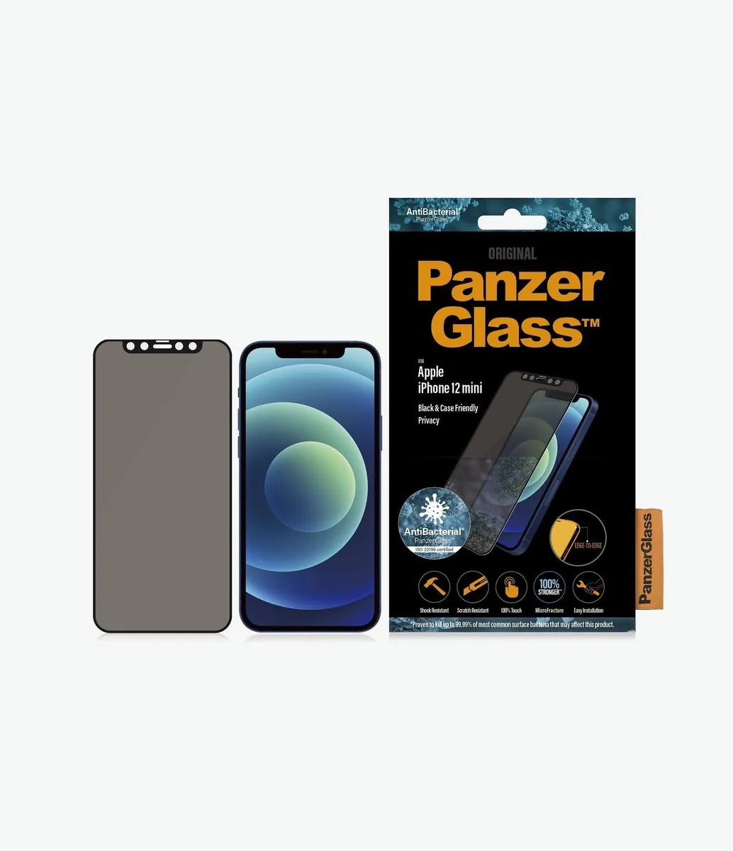 PanzerGlass PZ-P2710 Screenprotector iPhone 12 Mini - Zwart