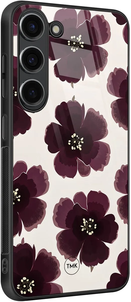 Casevibes Hoesje Samsung Galaxy S23 - Paars - Burgundy Flowers