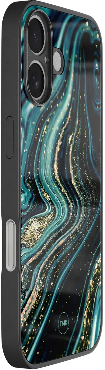 Casevibes iPhone 16 Hoesje Blauw - Blue Marble Waves