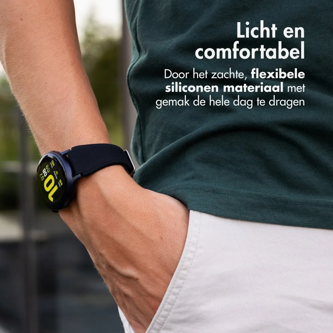 Imoshion Flexibel Siliconen Smartwatchband 20mm - Zwart