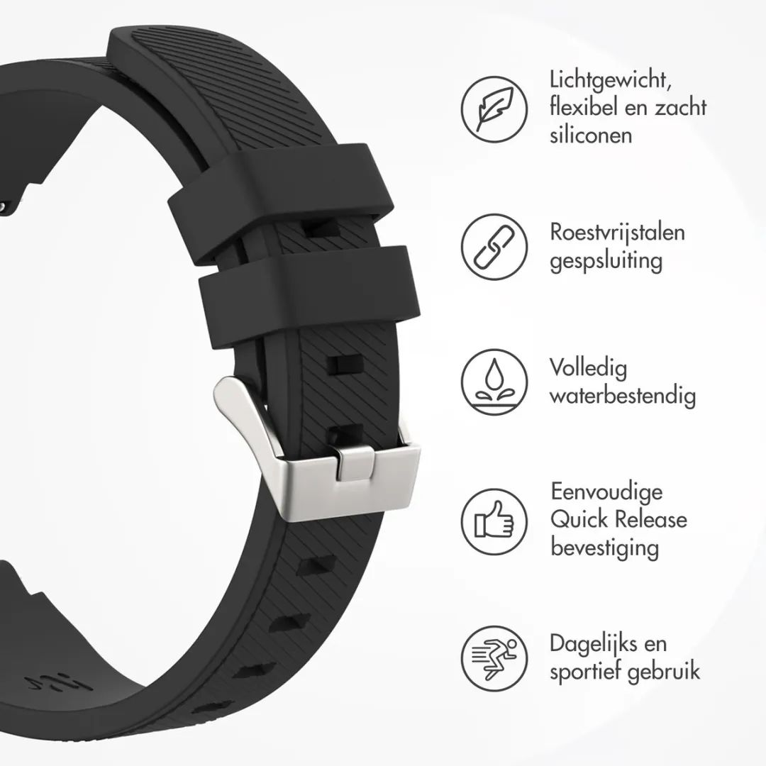 Imoshion Flexibel Siliconen Smartwatchband 20mm - Zwart