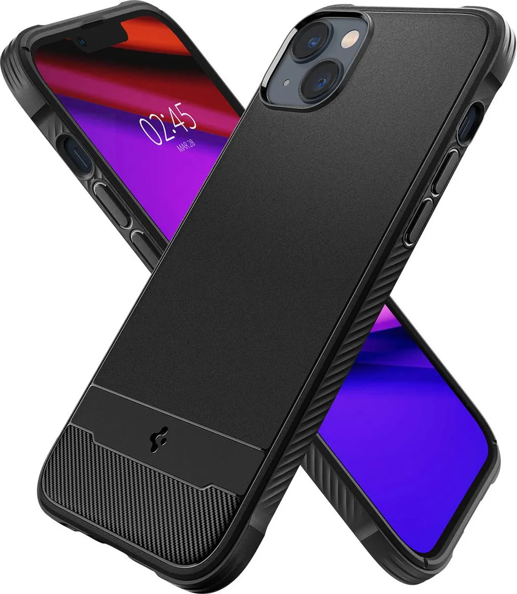 Spigen Rugged Armor Backcover ACS05036 - iPhone 14 - Zwart