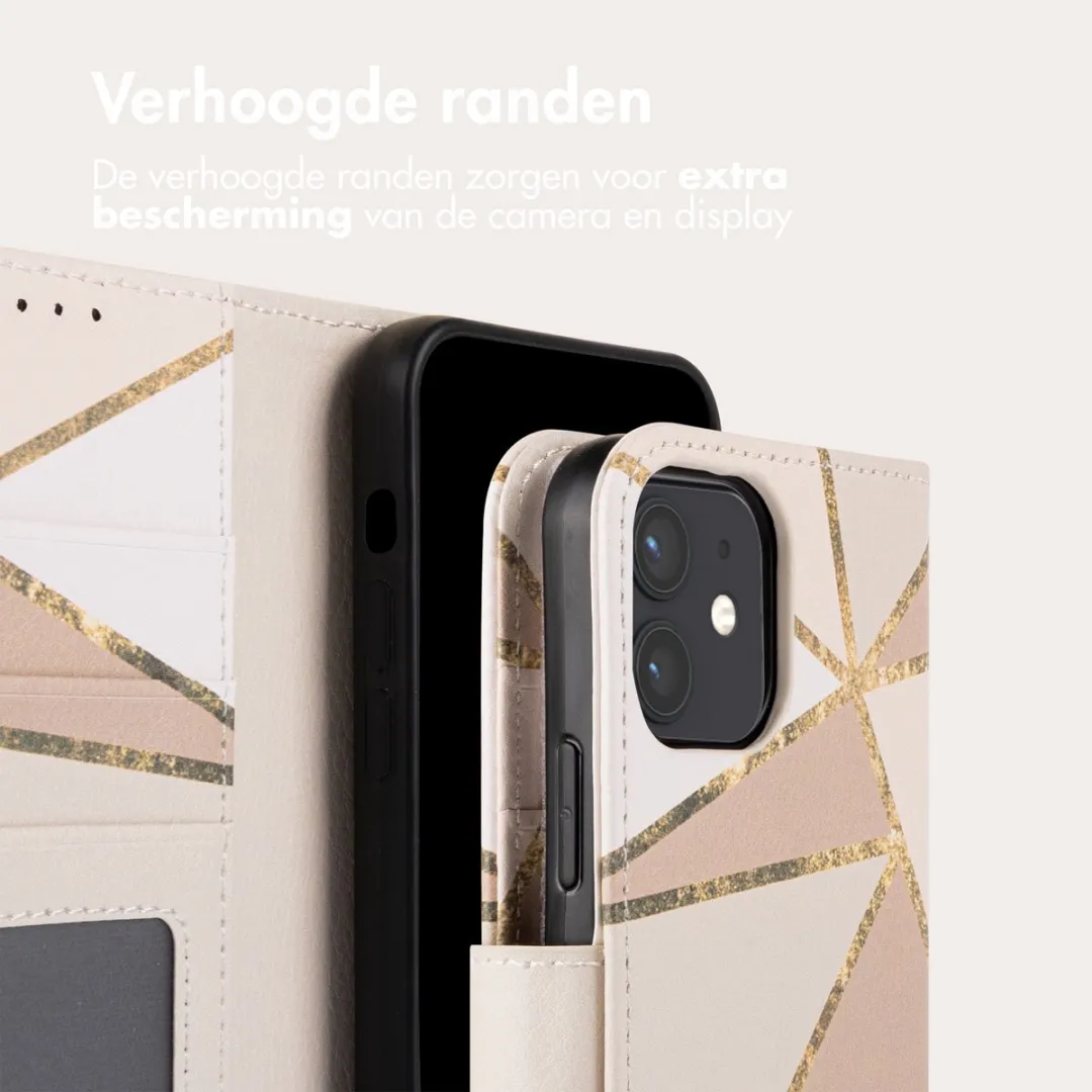 Imoshion iPhone 12/12 Pro Hoesje Beige Graphic - 3 Pasjes