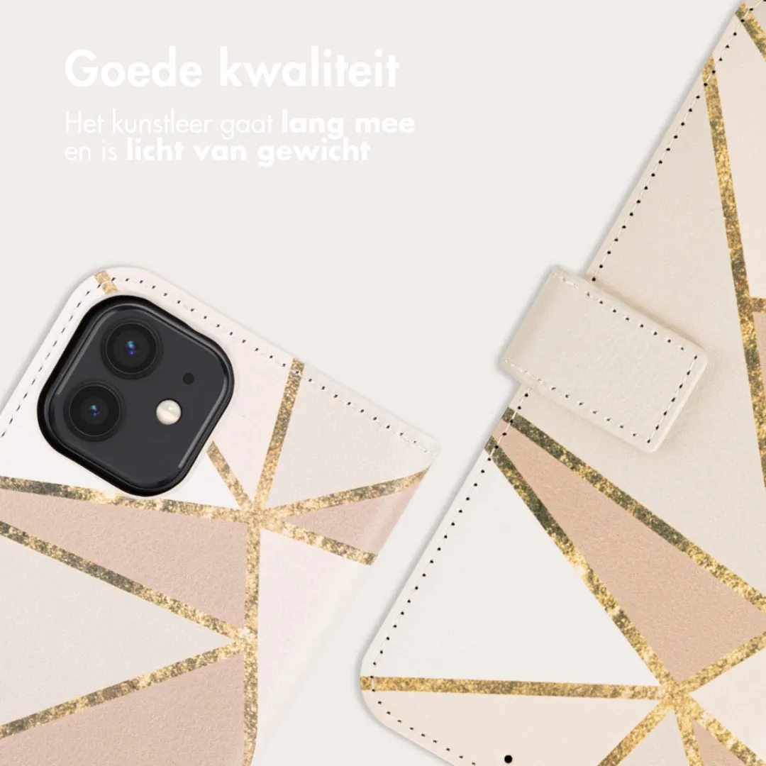 Imoshion iPhone 12/12 Pro Hoesje Beige Graphic - 3 Pasjes