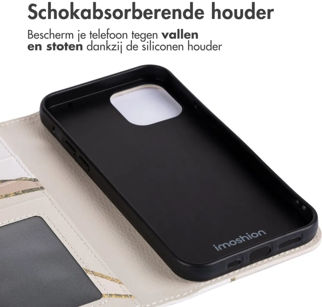 Imoshion iPhone 12/12 Pro Hoesje Beige Graphic - 3 Pasjes