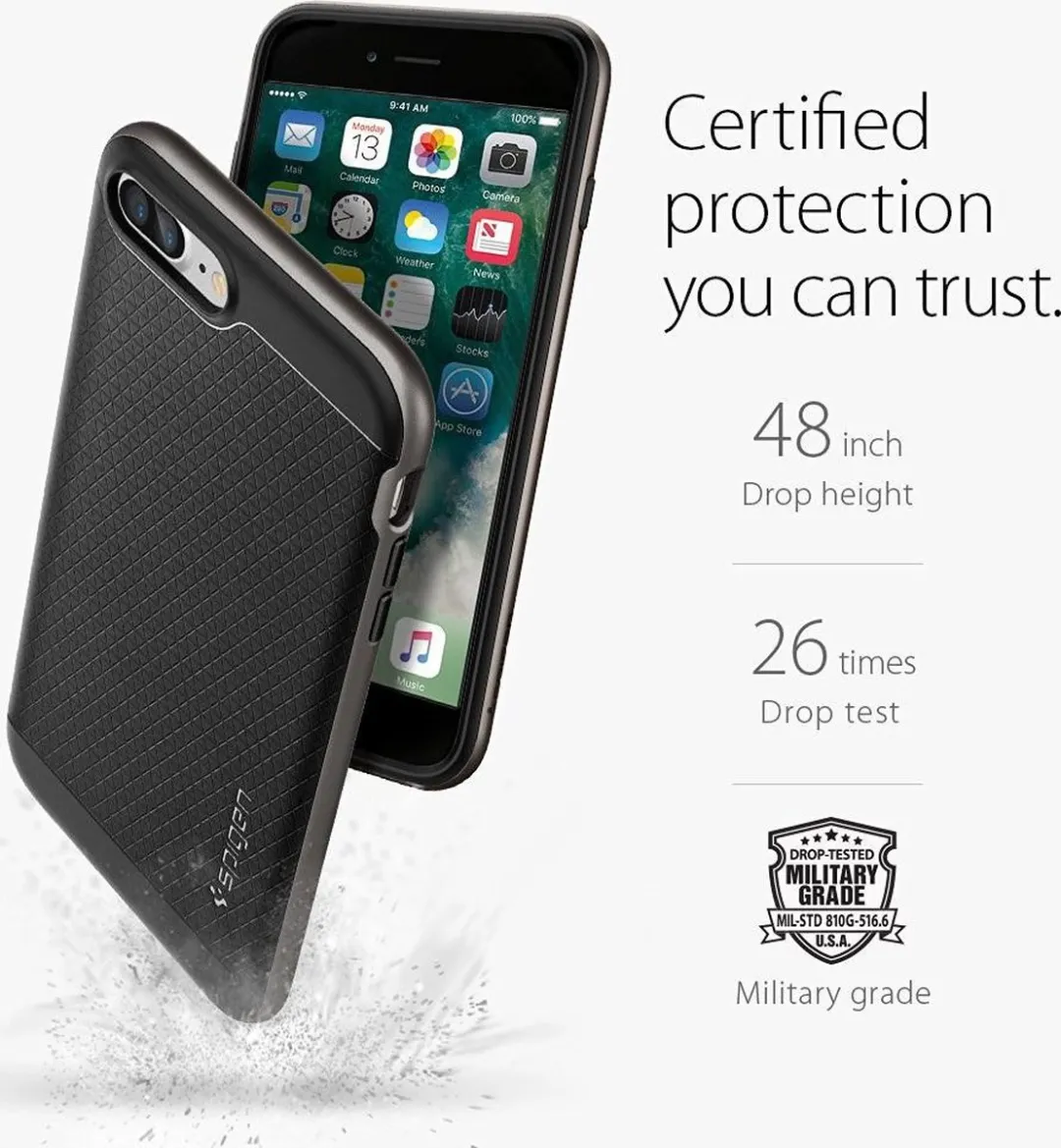 Spigen Neo Hybrid Hoesje iPhone 7 Plus/8 Plus - Gunmetal - afbeelding 6 van 6
