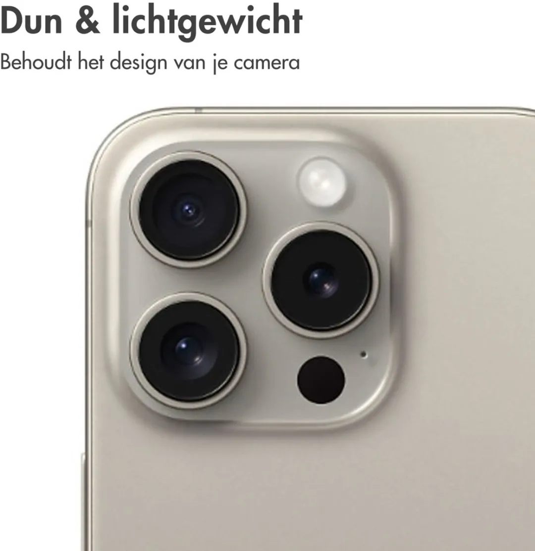 Imoshion Camera Lens Protector iPhone 15 Pro Max - 2 Stuks - Natural Titanium