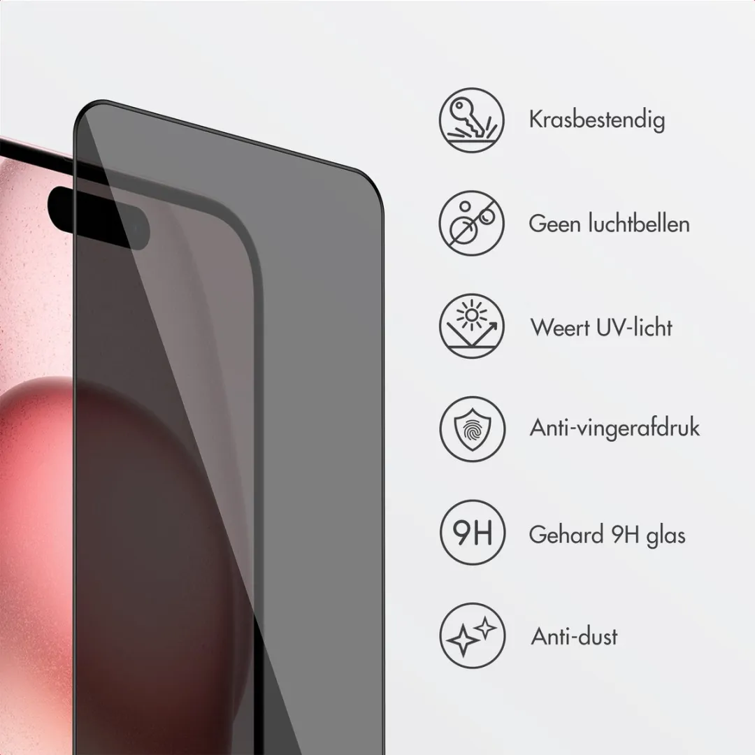 Accezz Screenprotector iPhone 15/16 - Gehard Glas Privacy