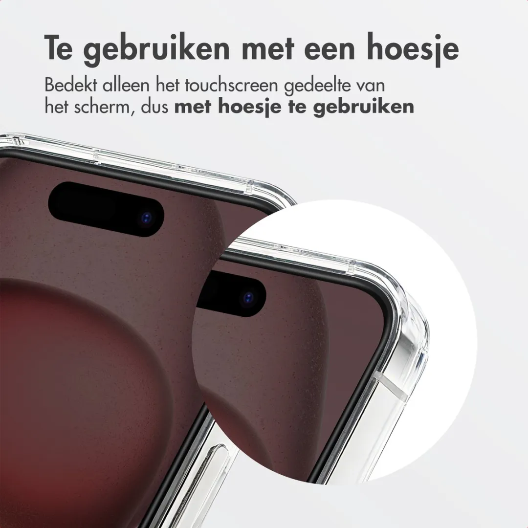 Accezz Screenprotector iPhone 15/16 - Gehard Glas Privacy - afbeelding 6 van 6