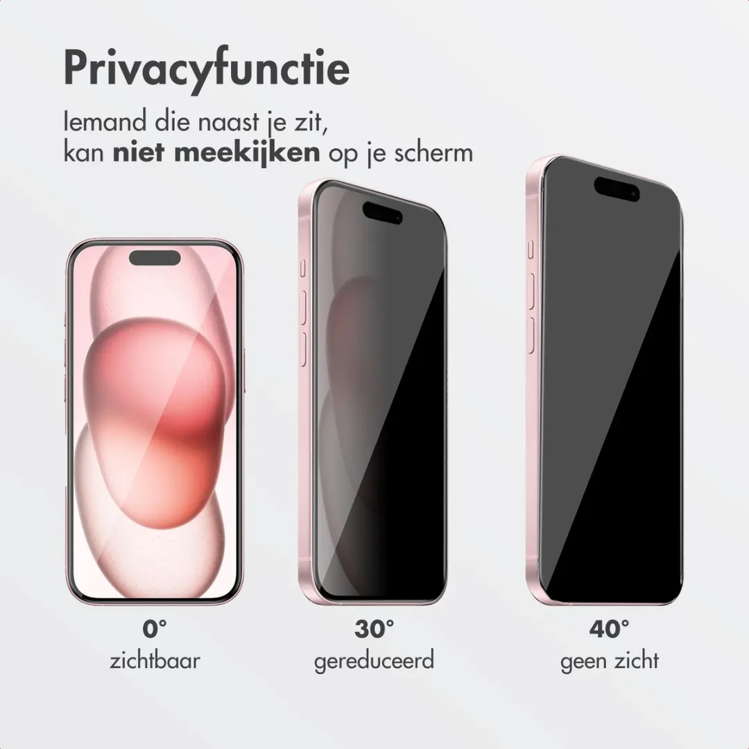 Accezz Screenprotector iPhone 15/16 - Gehard Glas Privacy