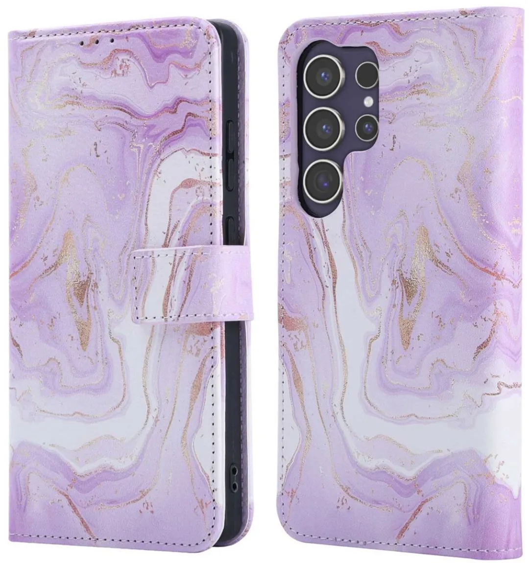 Imoshion Hoesje Samsung Galaxy S25 Ultra Purple Marble - 3 Pasjes