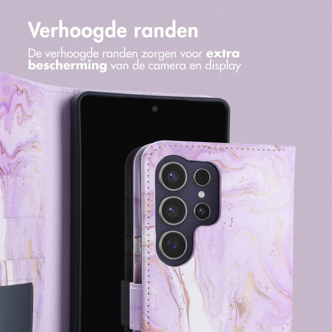 Imoshion Hoesje Samsung Galaxy S25 Ultra Purple Marble - 3 Pasjes