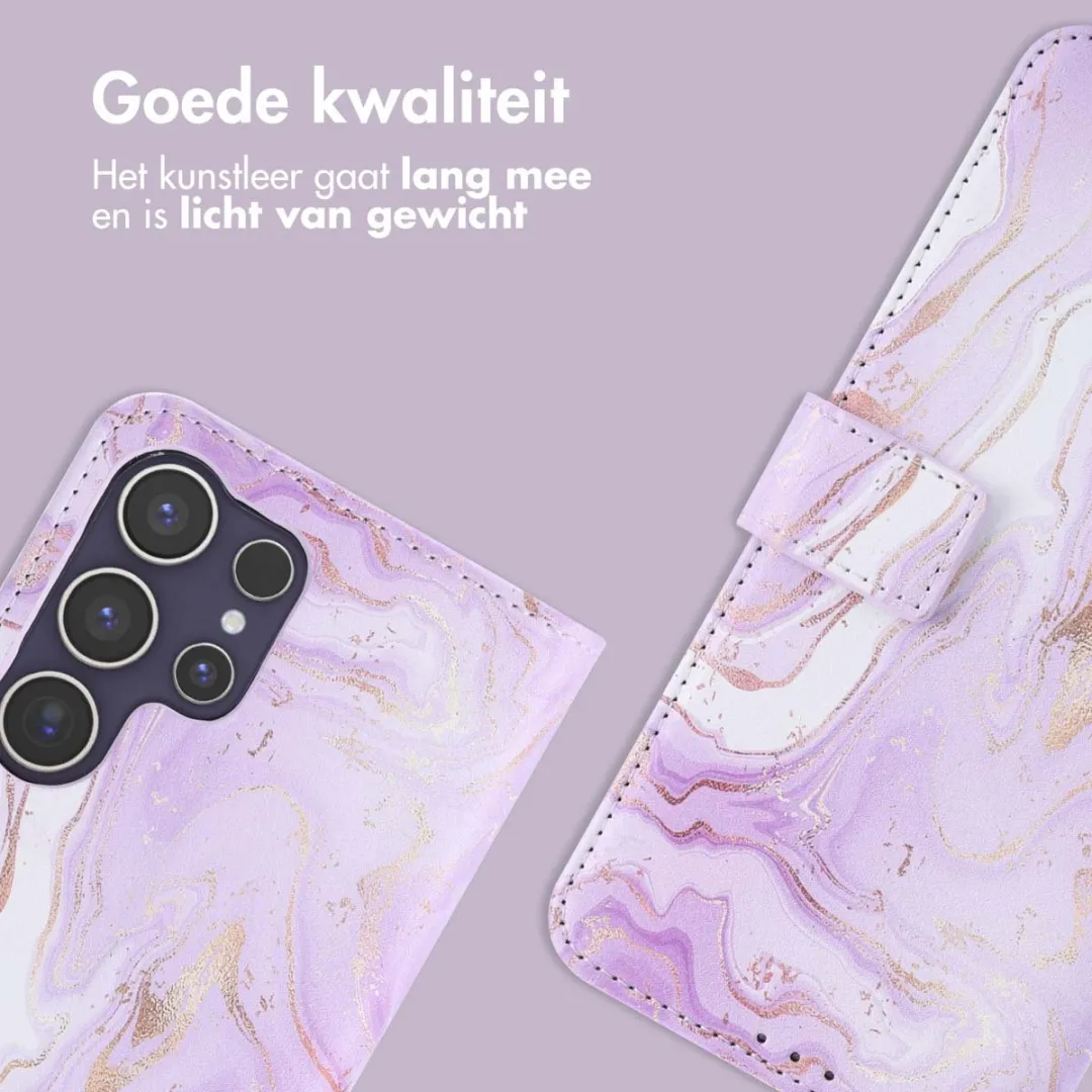 Imoshion Hoesje Samsung Galaxy S25 Ultra Purple Marble - 3 Pasjes