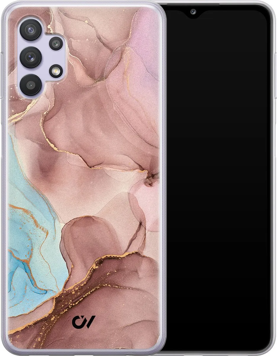 Casevibes Samsung Galaxy A32 5G Hoesje - Roze Marble Clouds