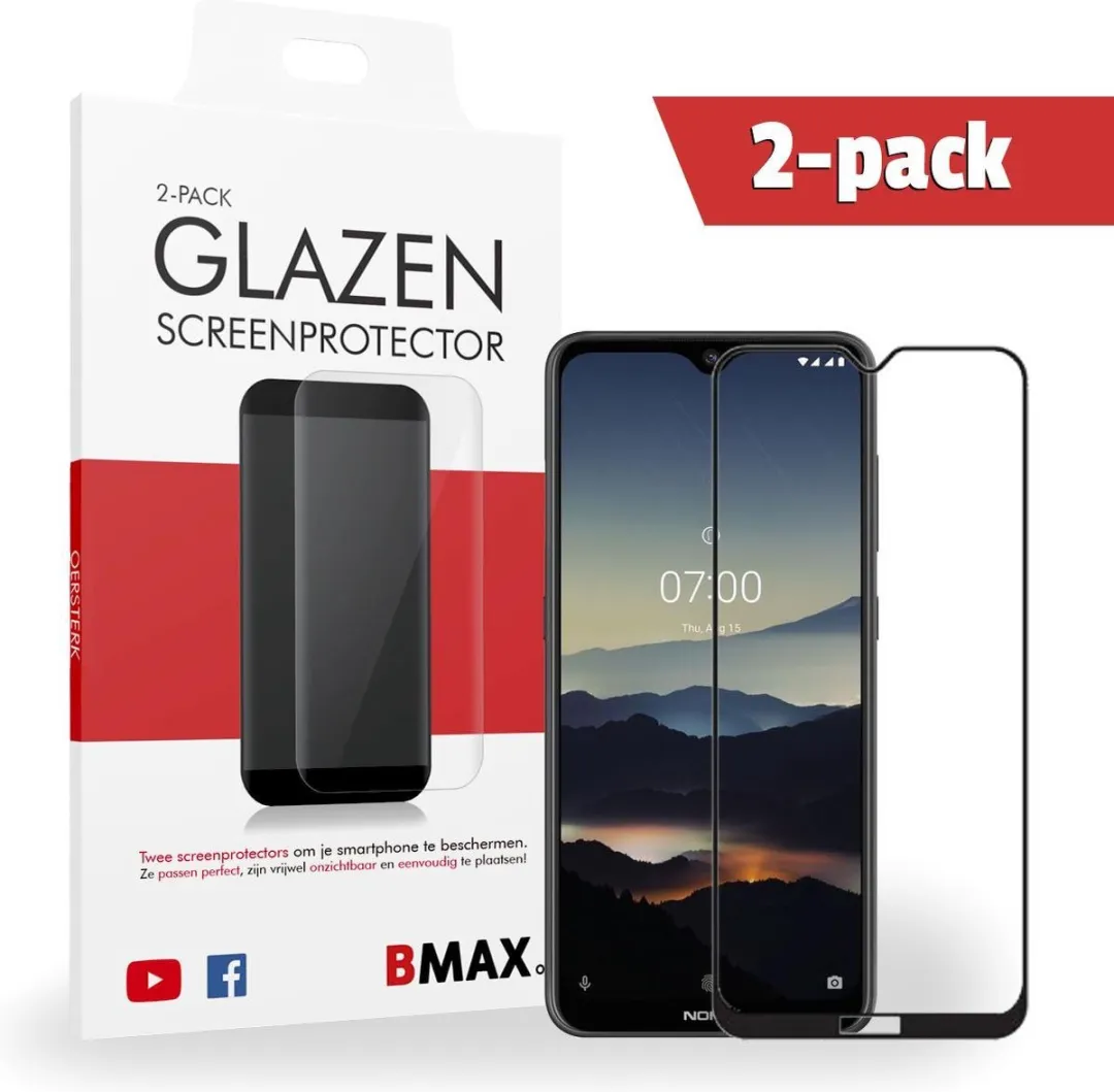 BMAX Glazen Screenprotector Nokia 7.2 Full Cover