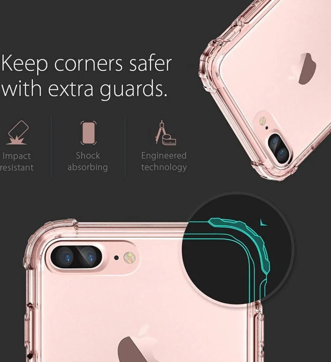 Spigen Crystal Shell iPhone 7 Plus/8 Plus Hoesje - Roze - 043CS20501 - afbeelding 6 van 6