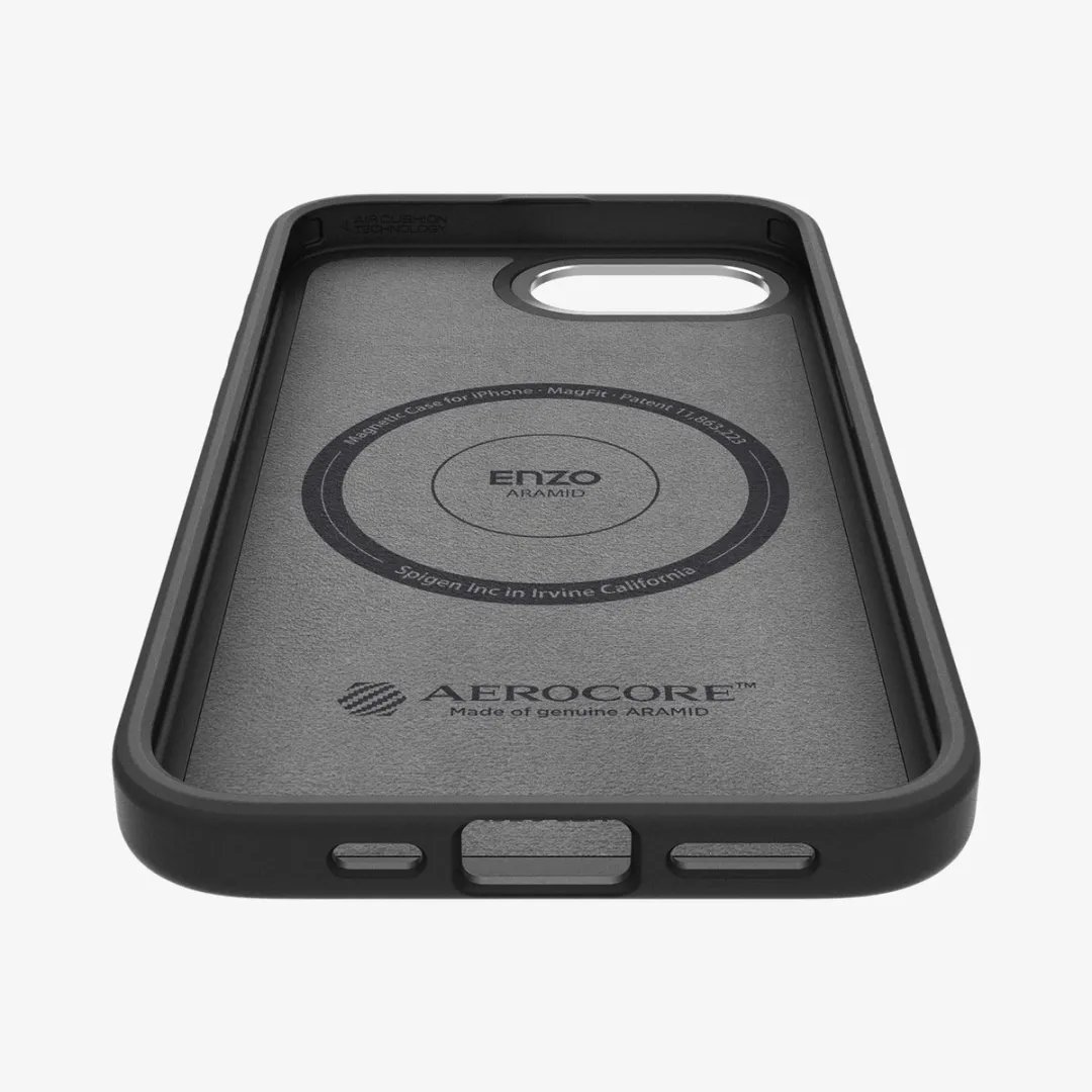 Spigen Enzo Aramid Hoesje iPhone 16e - 8809971239837 - Matte Zwart - afbeelding 6 van 6