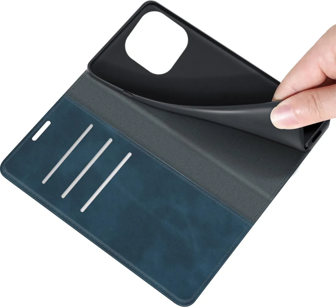 Just in Case Cazy iPhone 14 Pro Max Hoesje - Blauw - 4 Pasjes