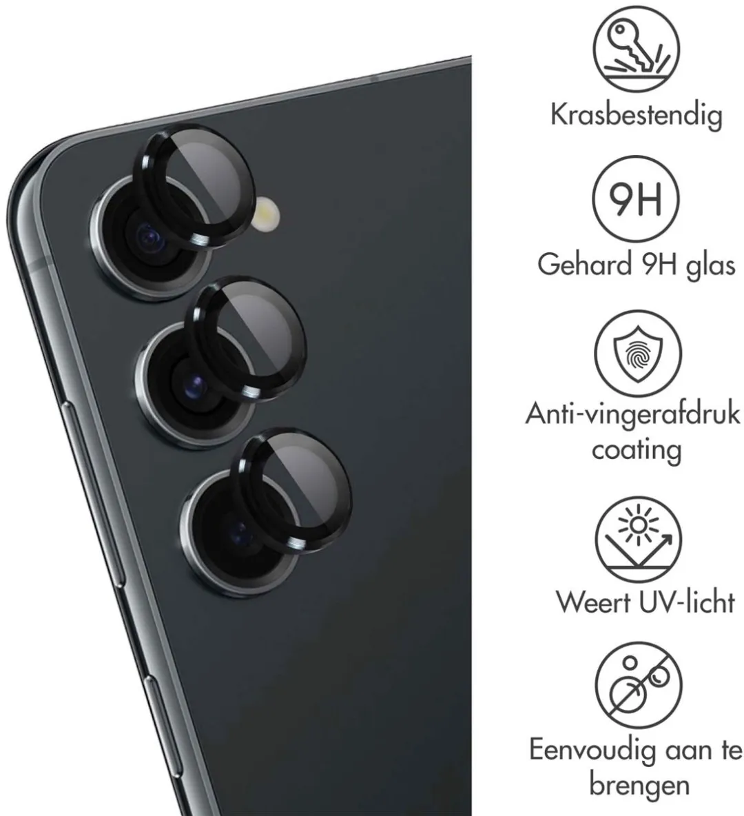 imoshiion Camera Lens Protector - Samsung Galaxy S23/S23+ - 2 Stuks - Zwart