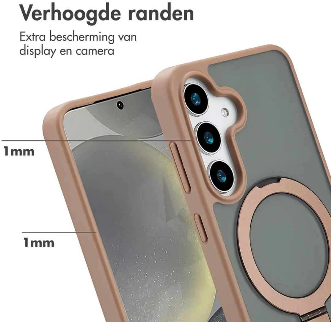 Accezz Hoesje Samsung Galaxy S25 Ring Stand - Bruin