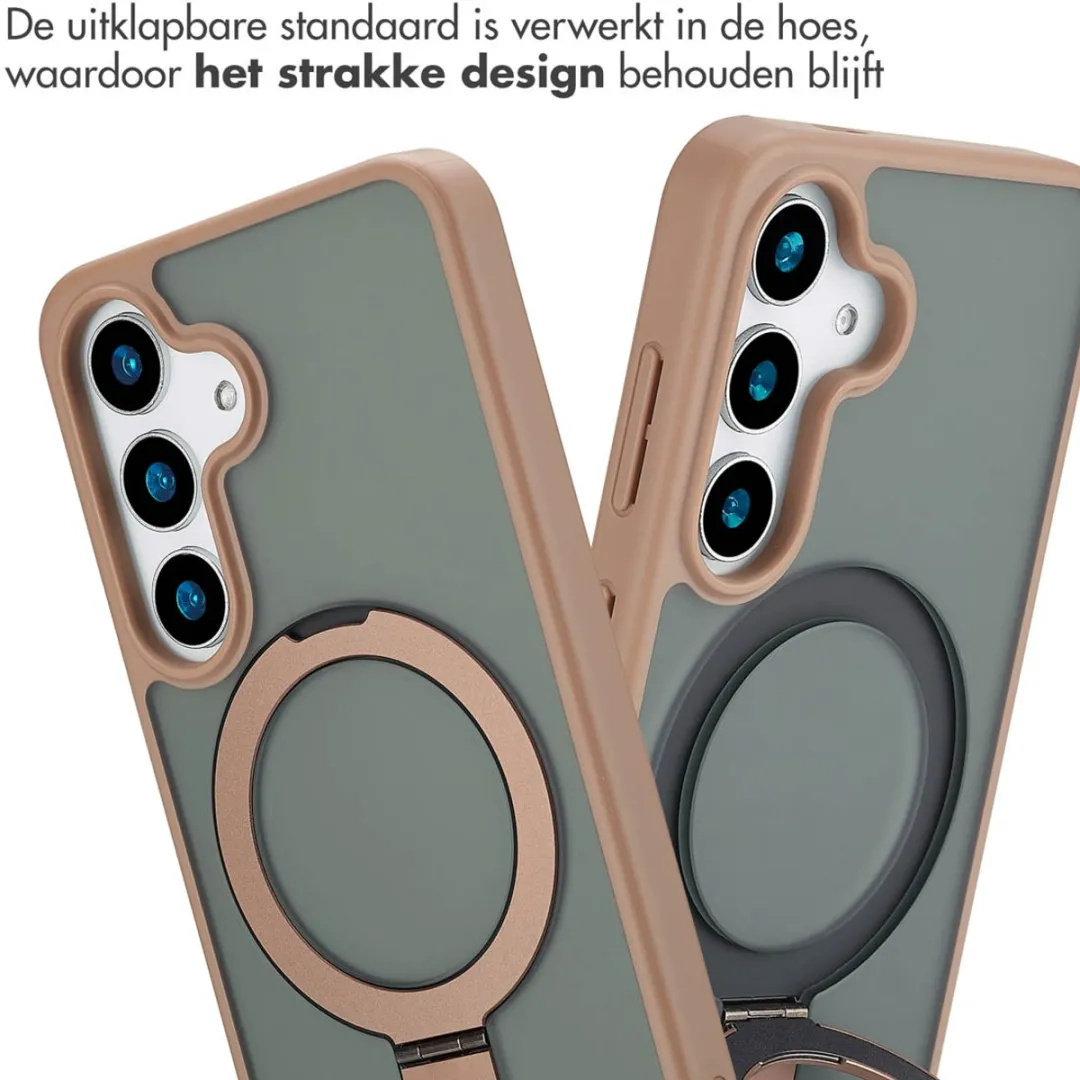Accezz Hoesje Samsung Galaxy S25 Ring Stand - Bruin