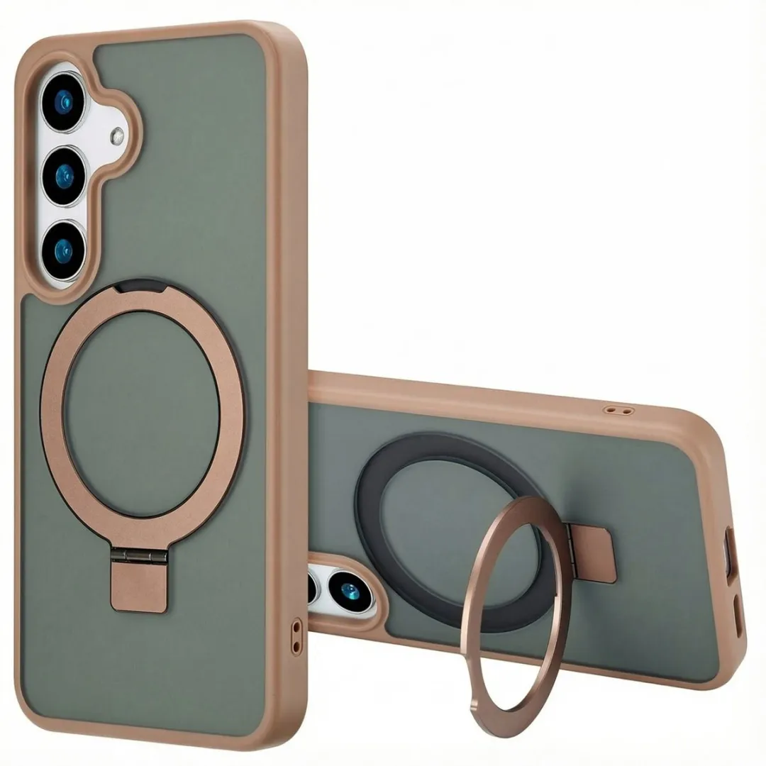 Accezz Hoesje Samsung Galaxy S25 Ring Stand - Bruin