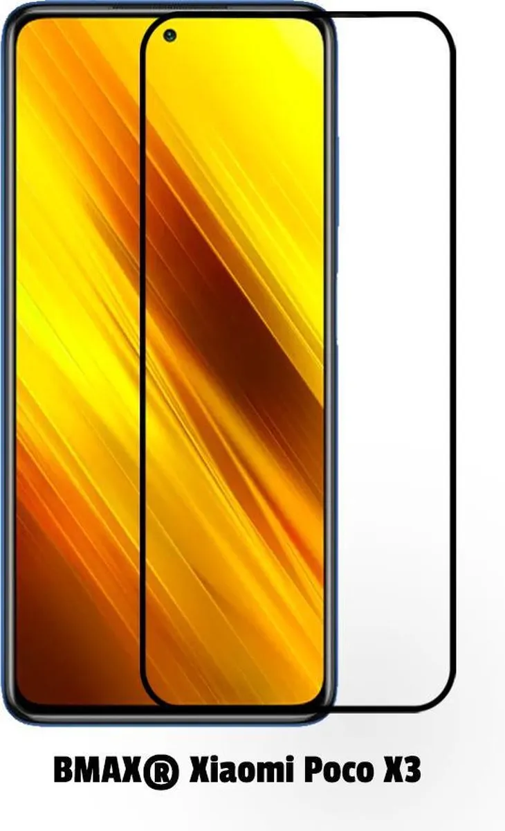 BMAX Glazen Screenprotector Poco X3 - 2 Stuks - Zwart