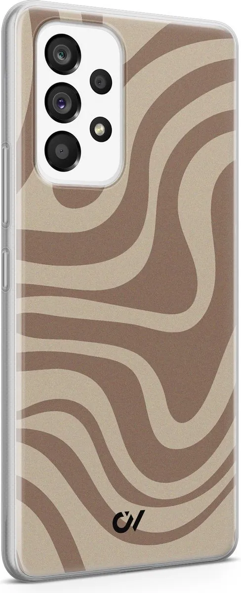Casevibes Samsung Galaxy A53 Hoesje - Bruin Abstract Waves - S/A53/UV/022