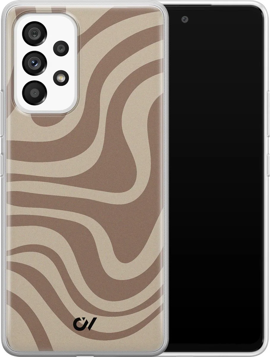 Casevibes Samsung Galaxy A53 Hoesje - Bruin Abstract Waves - S/A53/UV/022